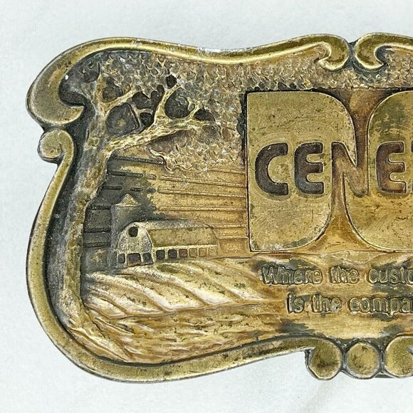Vintage Bergamot Brass Works Cenex Farmers Union Central Exchange Belt Buckle ✨ - Picture 3 of 9